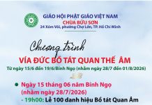 Thông báo Vía Đức Bồ Tát Quán Thế Âm